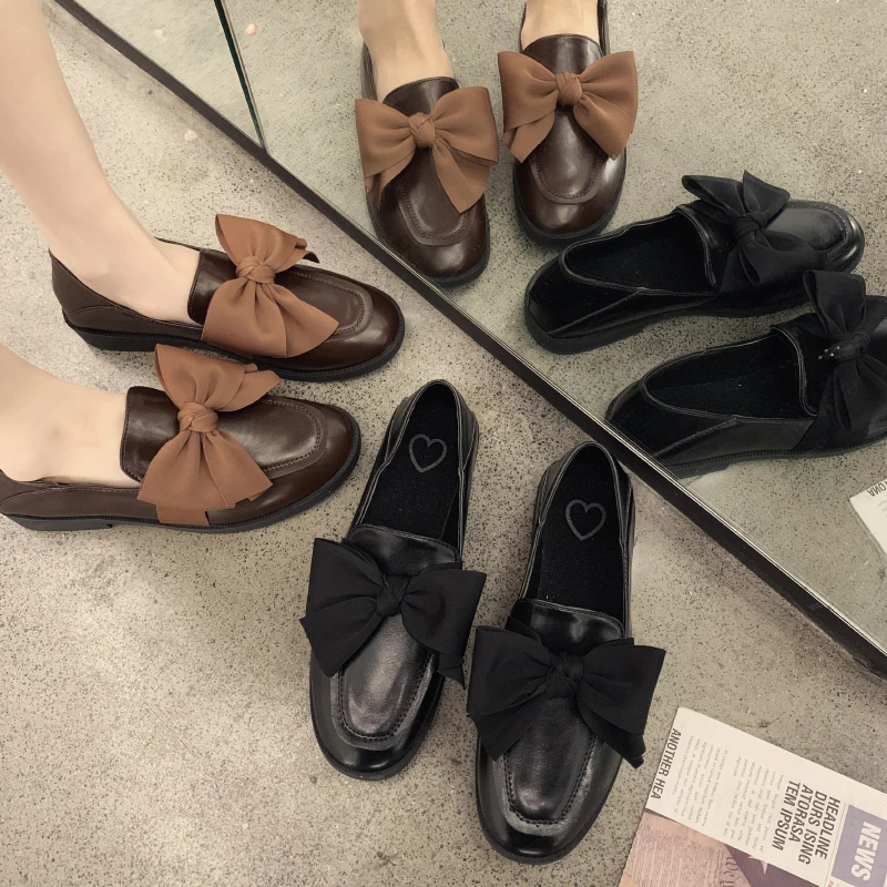 

Shoes Woman Flats Modis Bow-Knot All-Match Casual Female Sneakers Autumn Round Toe Shallow Mouth Dress 2021 Butterfly Summer Fal