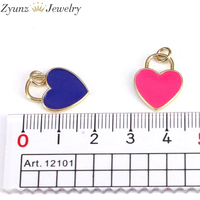 

10PCS, New Fashion enamel heart pendant necklace lucky jewelry accessories