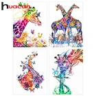 Huacan алмазная вышивка распродажа жираф животные картина стразами Полный Круглый алмазная мазайка картины декор для дома