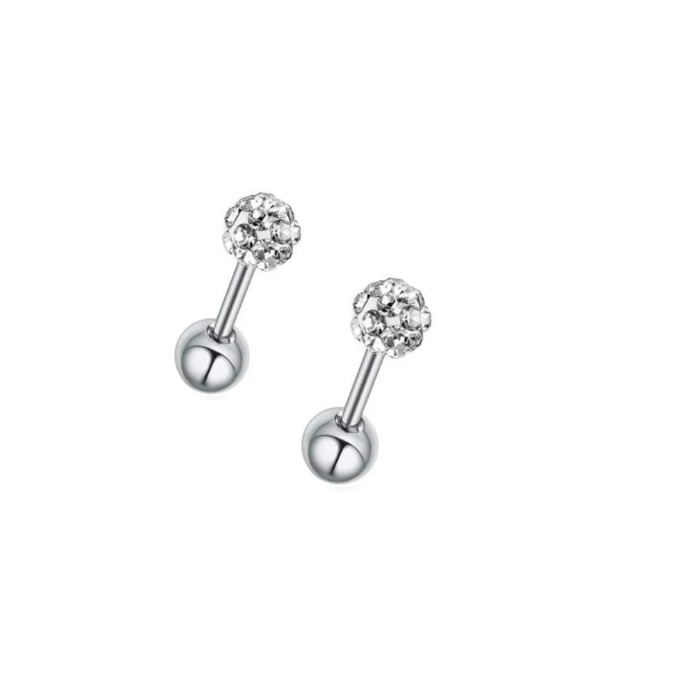 clear crystal 2pcs 1 Набор стальных ушной хрящ для пирсинга, Кристальные серьги в виде раковины, серьги-штанги, пирсинг Orelha, Ушные Шпильки, спираль, Сексуальные Ювелирные изделия Daith - Окраска металла: clear crystal 2pcs