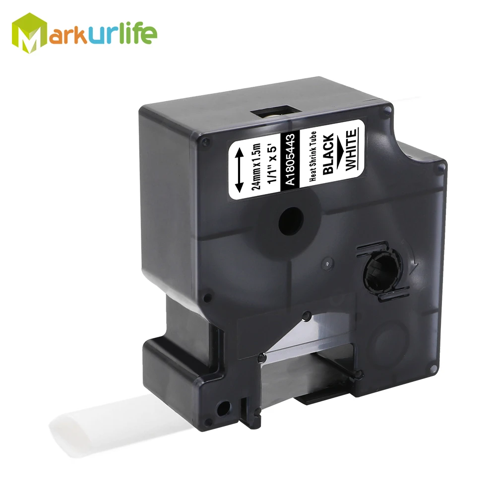 24mm Black on White Совместимость для DYMO промышленный термоусадочные трубки 18051 18052 18053 18054 18055 18056 18057 18058 для Dymo носорог 4200 этикетировщик - Цвет: 24mm Black on White