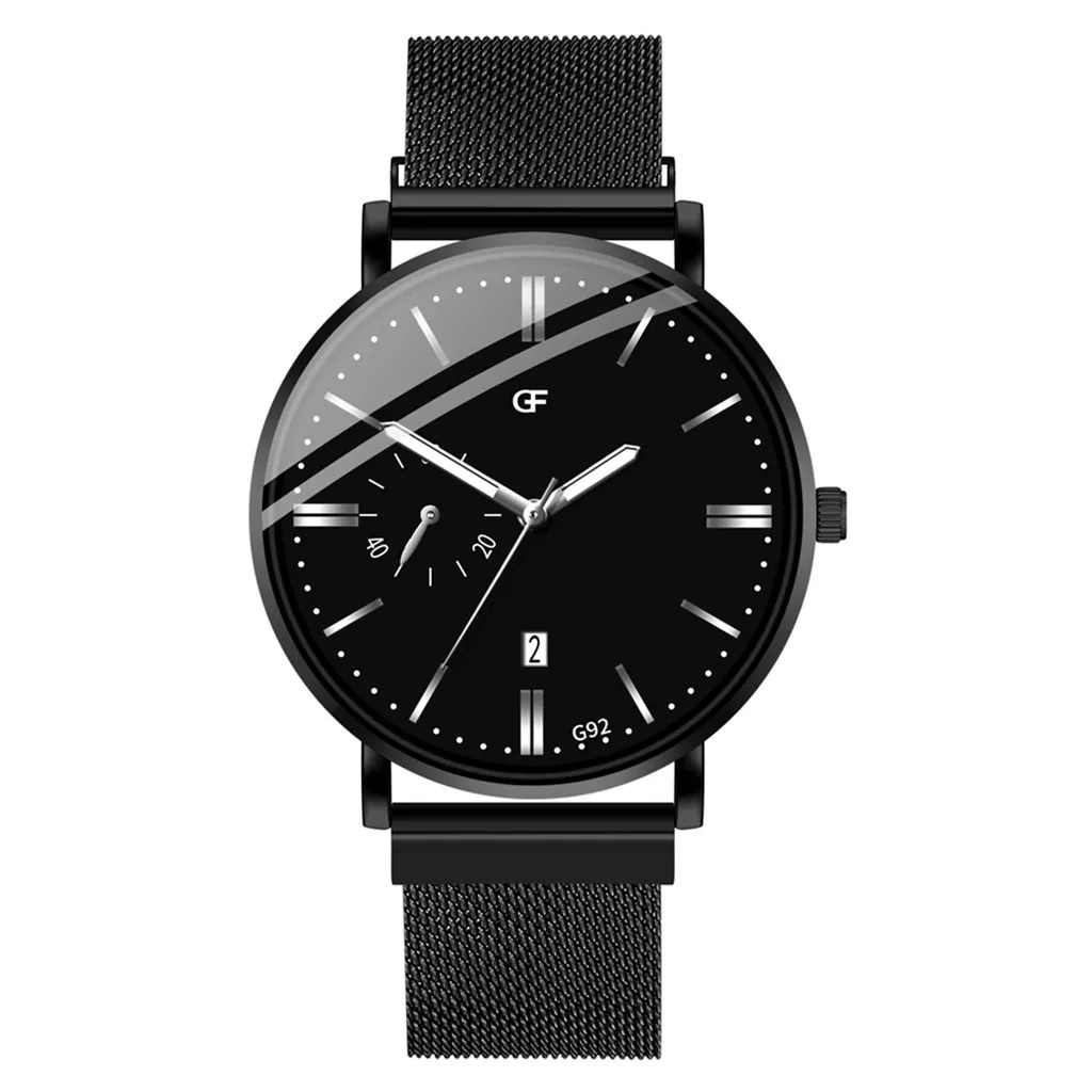 Мужские часы 2019 relojes hombre простой стиль деловые мужские Модные сетчатые с