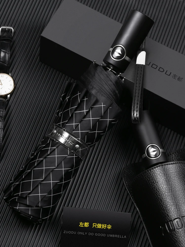 Автоматический Компактный Зонт от дождя для женщин и мужчин ветрозащитный