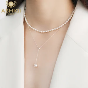 Ожерелье женское из натурального пресноводного жемчуга, 7-8 мм, серебро 925 пробы