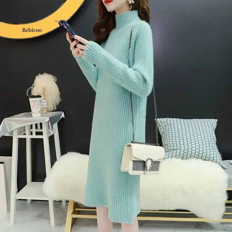 

Autumn Winter Thickening Oversized Sweater Women Long Sleeve Casual Loose Pullovers Female Cashmere Solid Knitted