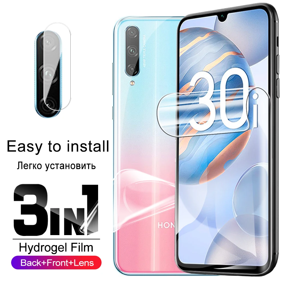 Защитная пленка 3-в-1 для Honor 30i 30s 50 Se 30 Pro Plus, Гидрогелевая пленка для защиты объектива камеры Honor 30 i S View 30 V30