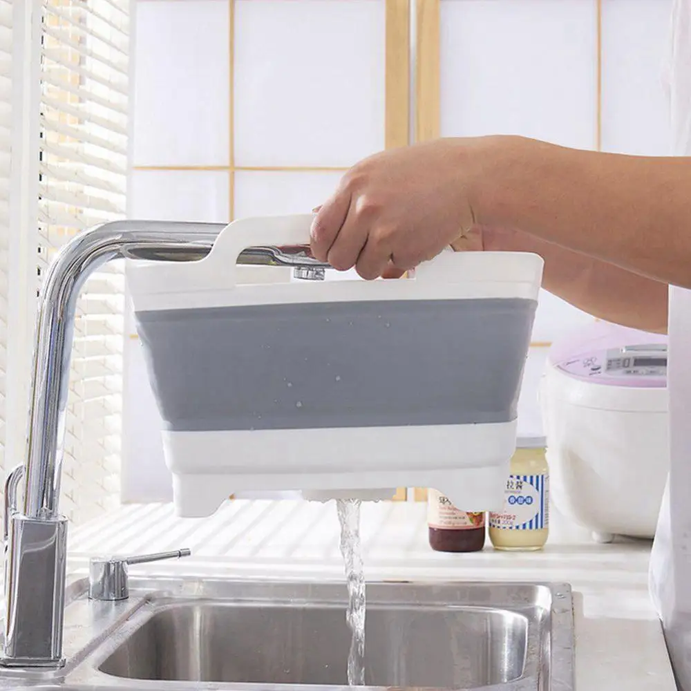 Многофункциональное ручное складное ведро для кемпинга 10 л галогенная на замену