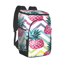 Refrigerator Bag Pineapple Abstract Geometrical Print Soft Large Insulated Cooler Backpack Thermal Fridge Travel Beach Beer Bag