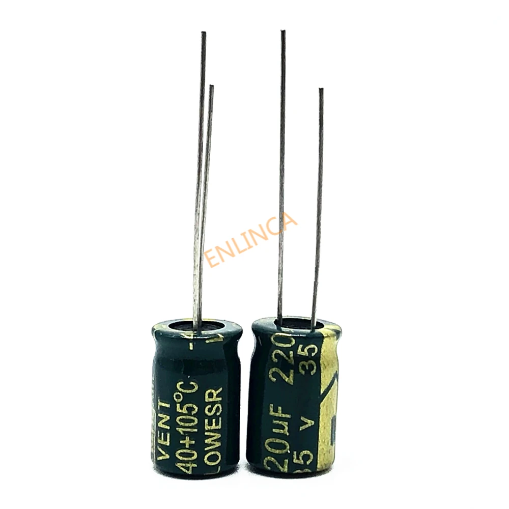 Алюминиевый электролитический конденсатор 35 в 220 мкФ 8*12 220|electrolytic capacitor 220uf|electrolytic
