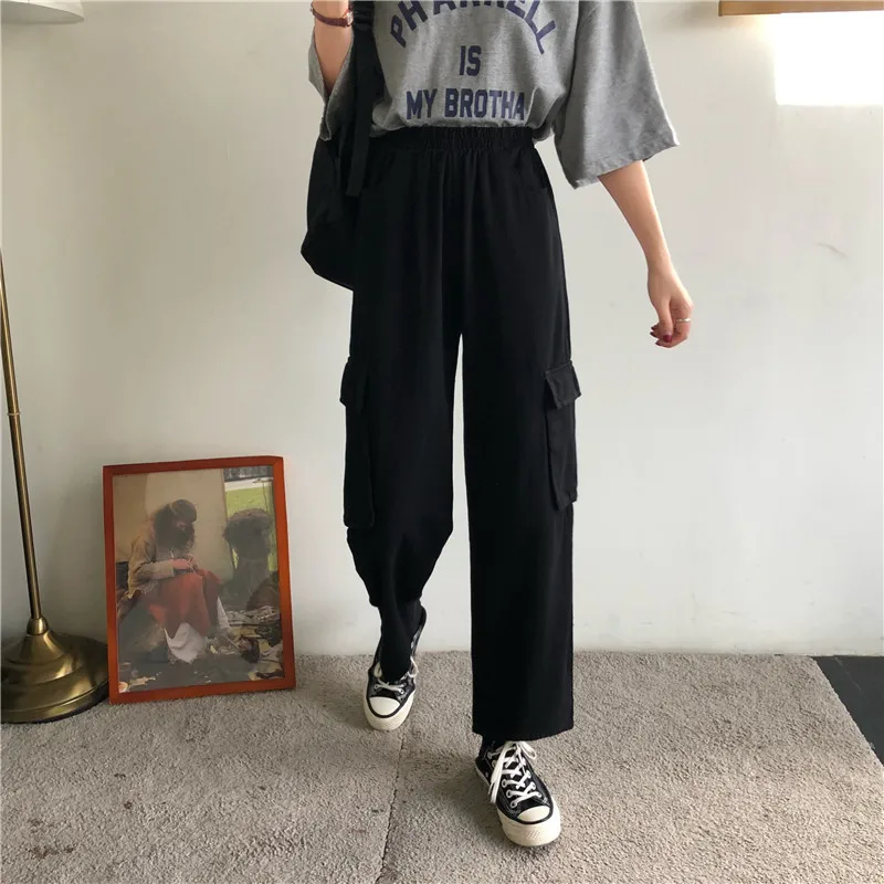 

Super Popular CEC Pants for Women Spring and Autumn 2020 Loose Ins Trendy Straight High Waist Slimming Versatile Casual Wide-Leg