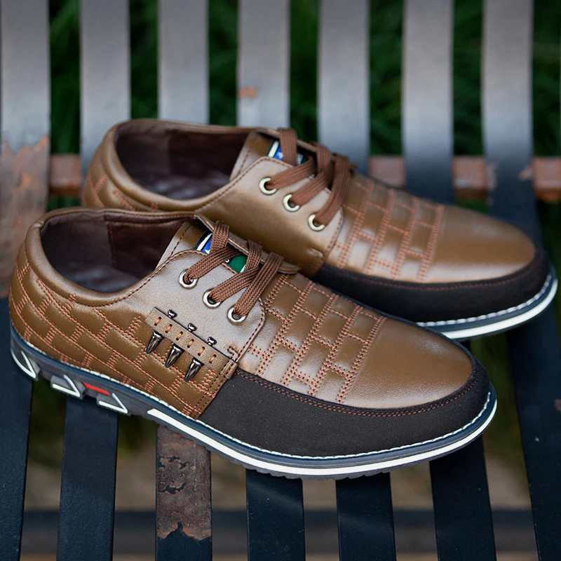 Новинка Мужские кроссовки Высокое качество кожи Обувь для пеших прогулок Модная