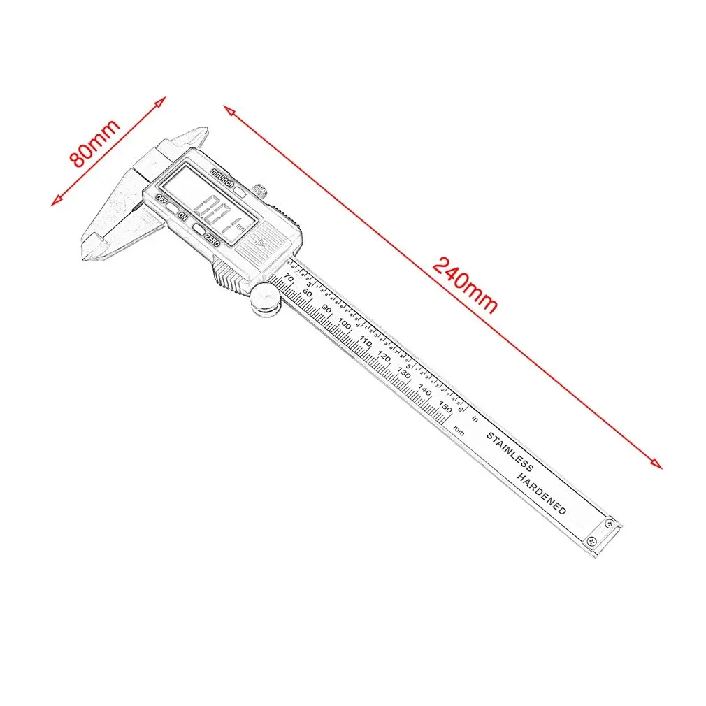 

150mm 15cm 6 Inch Professional Electronic Digital LCD Display Steel Vernier Caliper Gauge Micrometer Measuring Tool