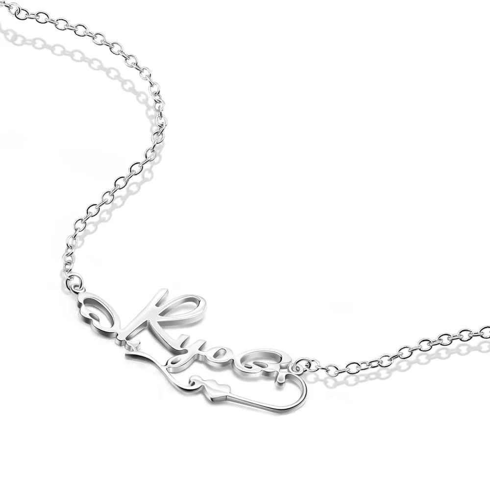 Оптовая продажа модное колье с подвеской в виде буквы 925 Серебряный кулон шрифт