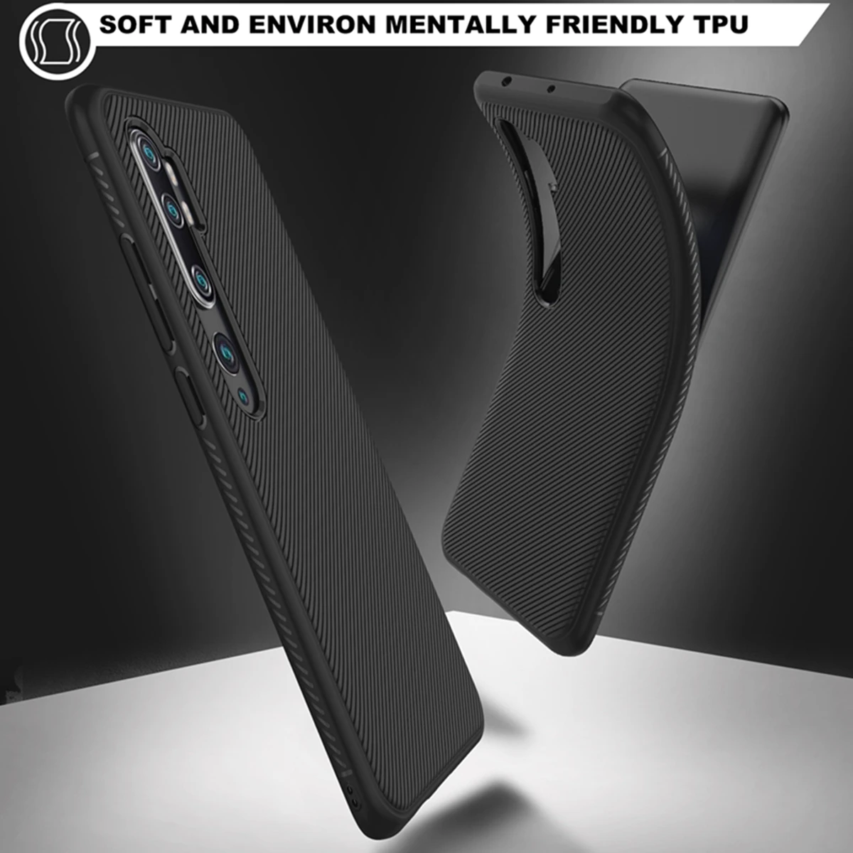 Чехол для Xiaomi Mi CC9 Pro силиконовая текстура углеродное волокно защита от царапин