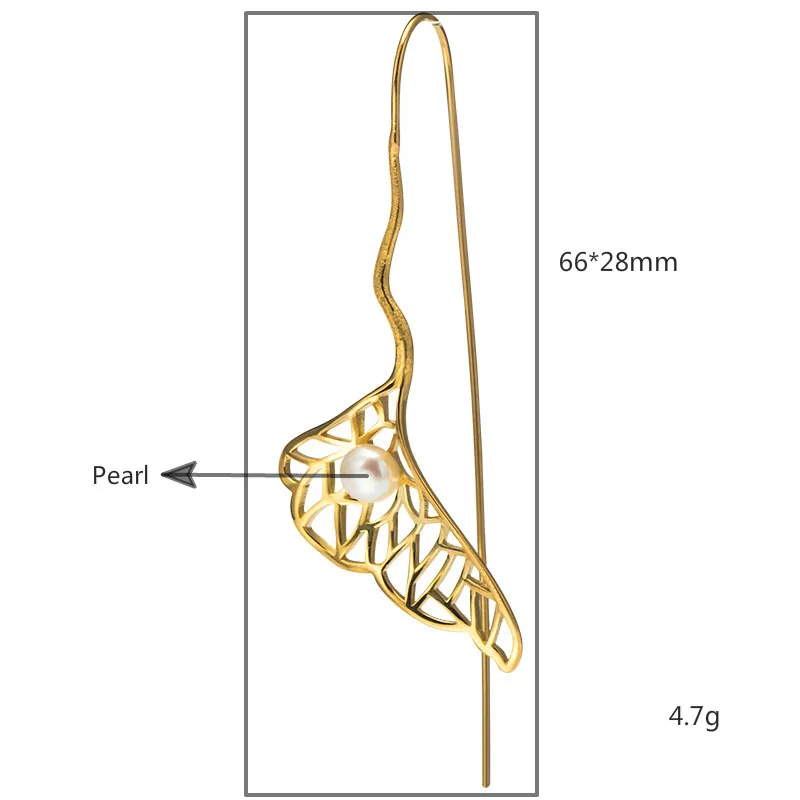 Женские длинные серьги Flyleaf из серебра 925 пробы с жемчугом|Серьги-подвески| |
