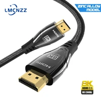 lmcnzz hdmi 2 1 cable zinc alloy model hdmi cable 8k 60hz 4k 120hz 48gbps hdr adapter for ps4 ps5 rtx 3080 video pc laptop tv