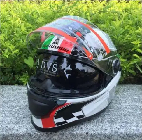 

New red and green double lens motorcycle protection high-grade helmet electric motorcycle full face motorcycle helmet 30