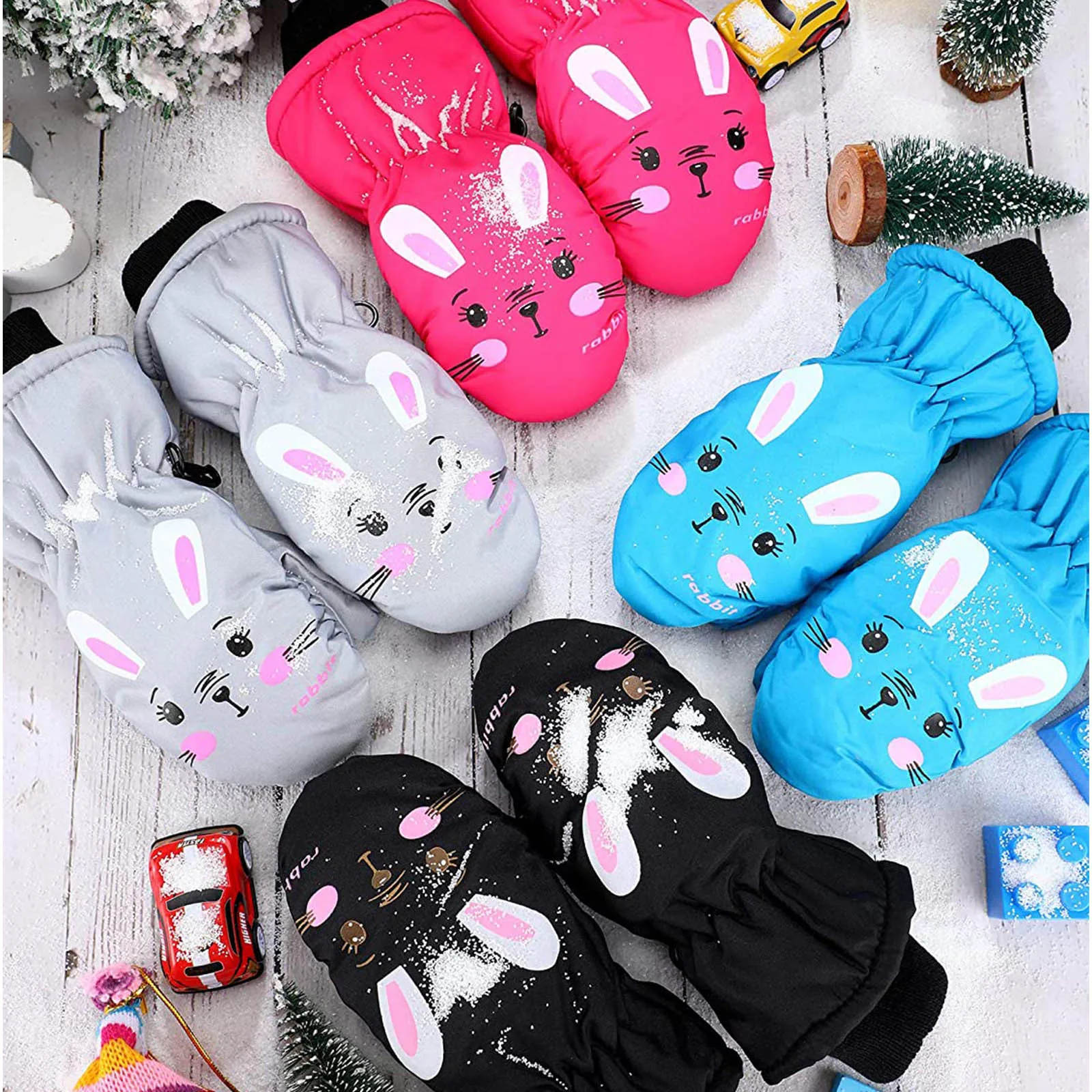 

1 Pairs Toddler Kids Baby Boys Girls Ski Gloves Waterproof Warm Snow Mittens Children's camouflage bag finger mittens ski gloves
