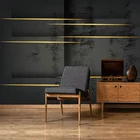 Пользовательские самоклеющиеся водонепроницаемые Настенные обои современные 3D персональные абстрактные геометрические золотые линии Фреска стикер для гостиной