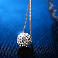 promotion 30 silver plated necklace female short design crystal shambhala ball chain anti allergic drop shipping female gifts