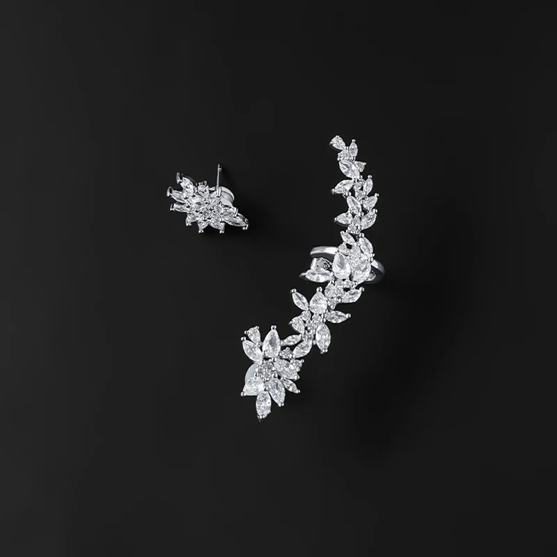 

Асимметричные серьги в виде оливковых листьев, серебро 925 пробы