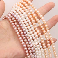 high quality natural freshwater pearl beads punch loose beads rice shape for necklace bracelet jewelry making size 5 5 5mm