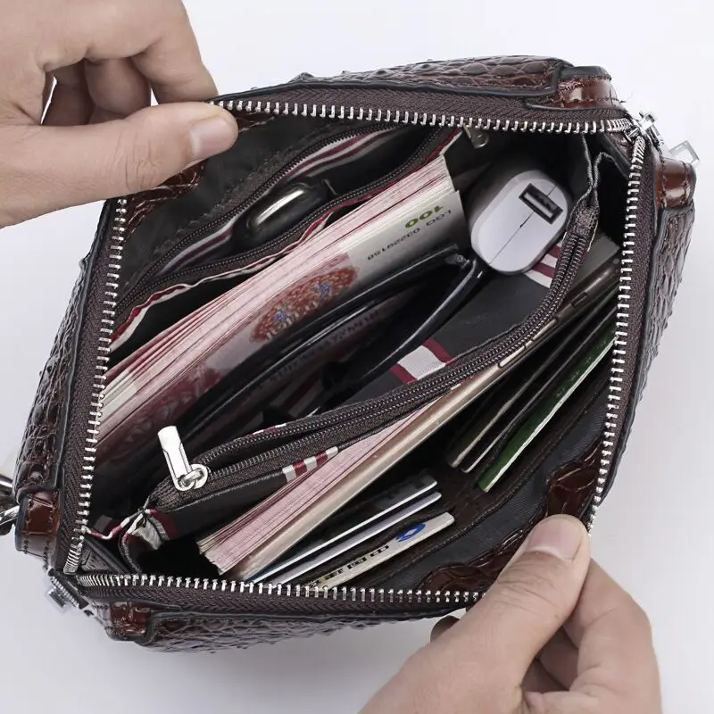 Тиснением под крокодиловую кожу из натуральной Разделение кожаная сумка от