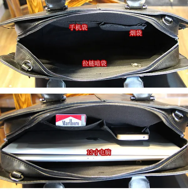 

Portable Men's Horizontal Single Shoulder Messenger Bag Business Bag Pu Business Trip Bag