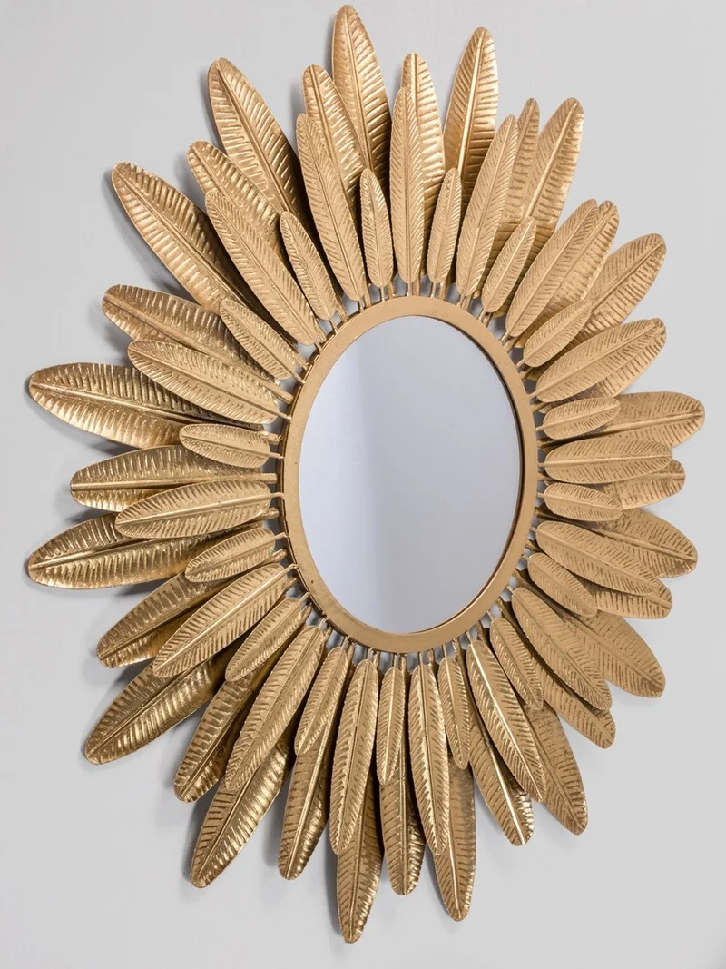 

Light Luxury Creative Sun Mirror Wall Hanging American Living Room Sofa Entrance Restaurant Background Wall Decoration Hanging