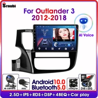 android 10 ai voice car gps radio for mitsubishi outlander 3 2012 2018 multimedia video player 4g wifi 8 cores dsp rds 48eq dvd