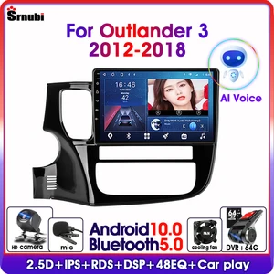android 10 ai voice car gps radio for mitsubishi outlander 3 2012 2018 multimedia video player 4g wifi 8 cores dsp rds 48eq dvd free global shipping