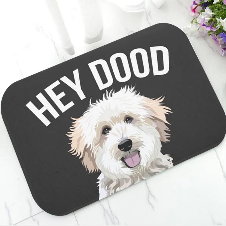 Симпатичный золотистый Придверный коврик с рисунком Эй дудуд забавная собака