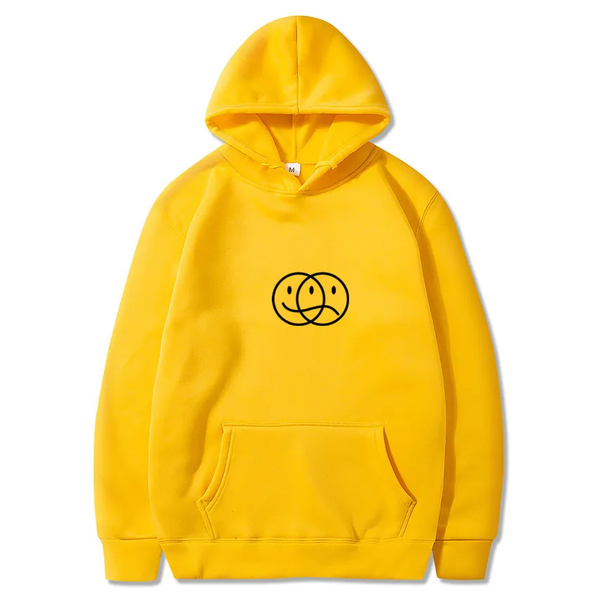 

Two smiling face fashion men's Hoodie 2020 spring and autumn men's casual Hoodie Sweatshirt men's solid color Hoodie Swea