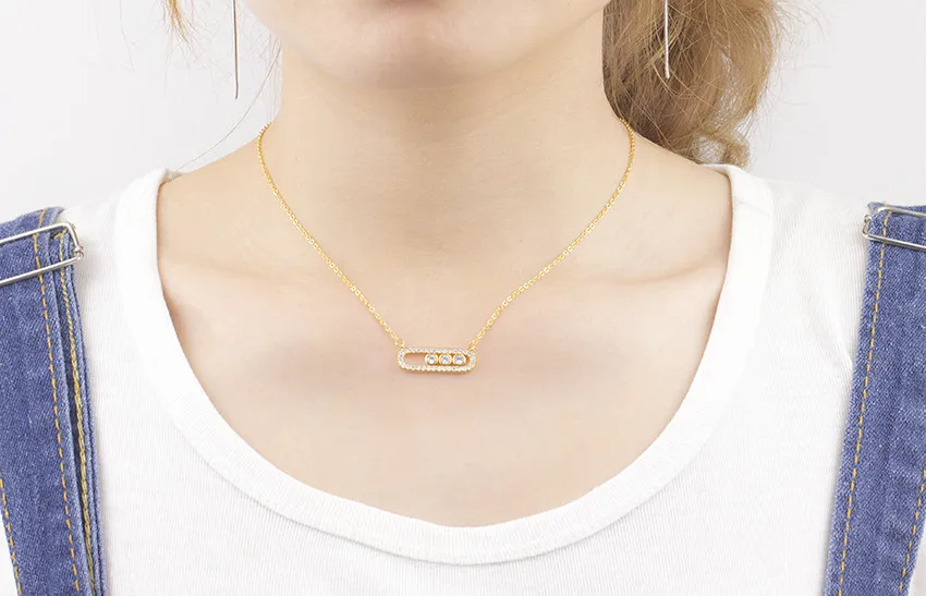 

Crystal Zircon Arab Style Bead Pendant Necklace For Women Dainty Wedding Jewelry Stainless Steel Rose Gold On Oval Gifts 2020