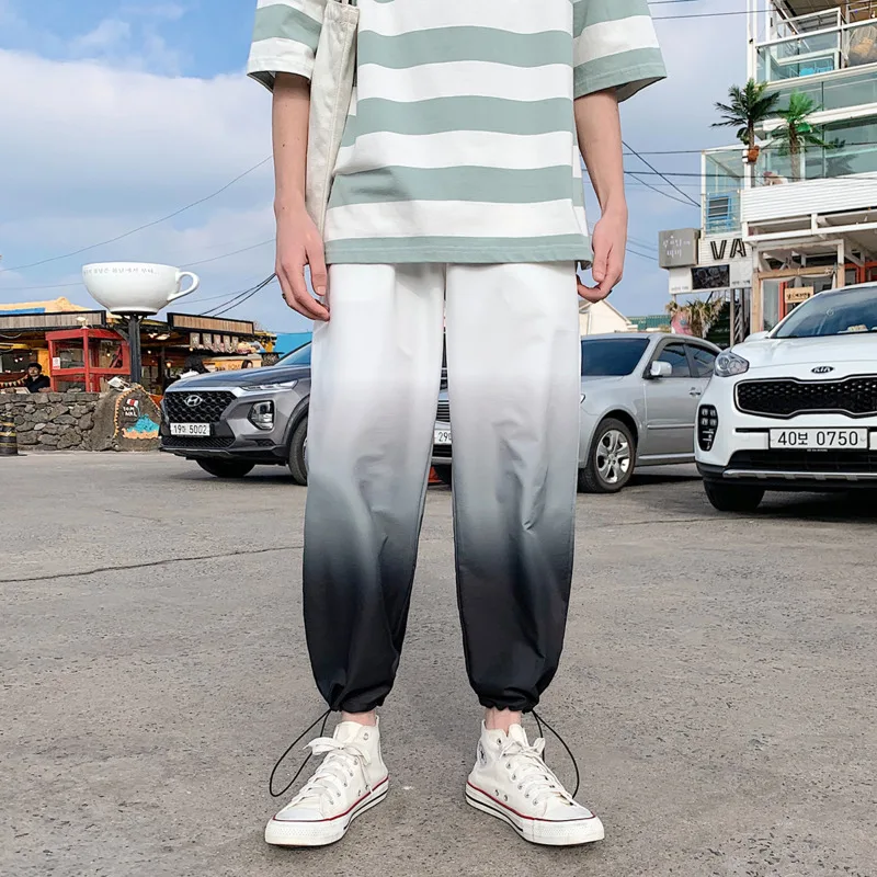 Мужские спортивные штаны на шнурке модные повседневные для бега с градиентом