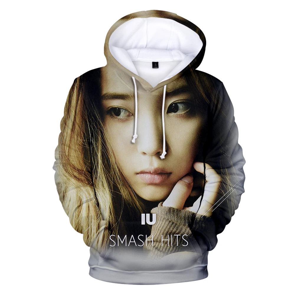 

Толстовка унисекс с длинным рукавом и 3D-принтом, Повседневная Уличная одежда в стиле Харадзюку, детские топы в стиле K-POP, Singer, IU, Lee, Ji Eun