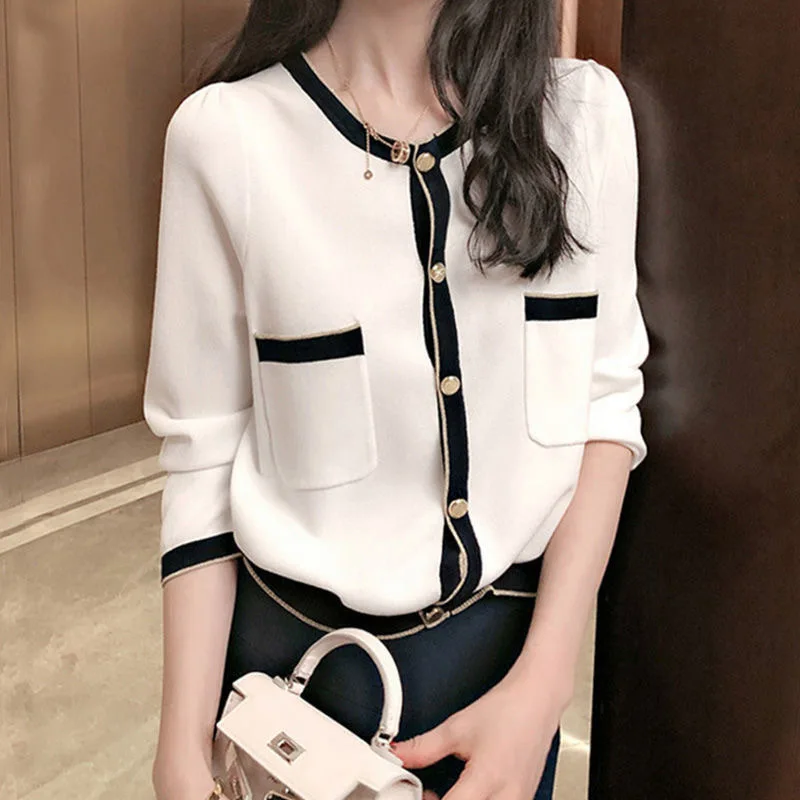

Good texture delicate small fragrant wind cardigan 2021 spring new elegant sweater sweater jacket women