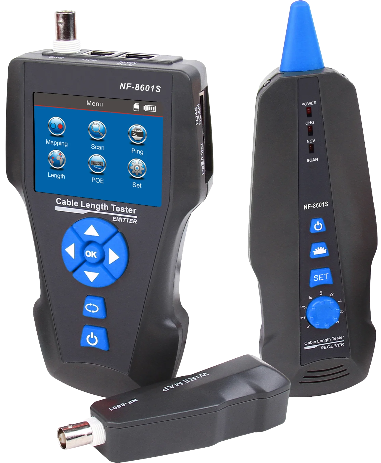Оригинальный тестер длины кабеля Noyafa NF-8601S TDR RJ45 RJ11 кабельный трекер lan ethernet с