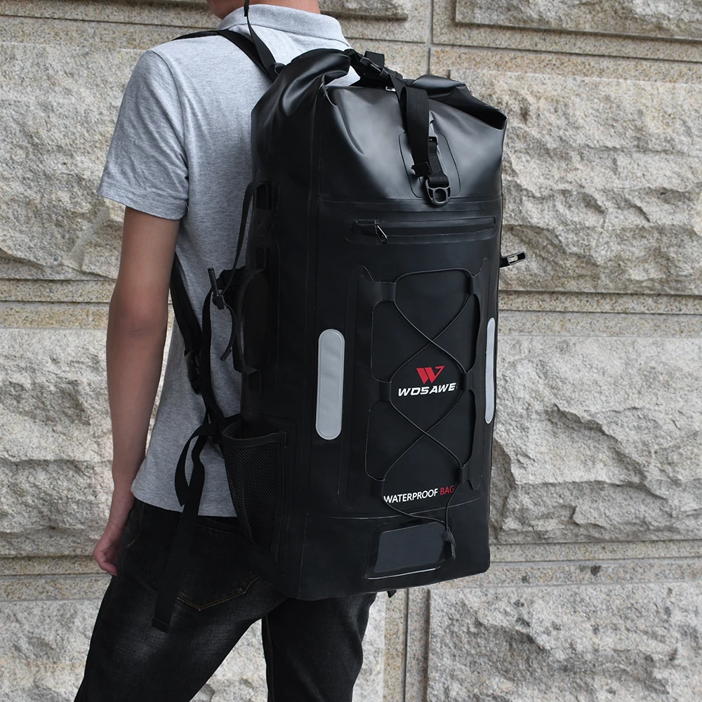 

WOSAWE 30L Full Swimming Bag River Trekking Bag Camping Waterproof Hiking Backpack Saddle Bags Motorcycle Rear Package