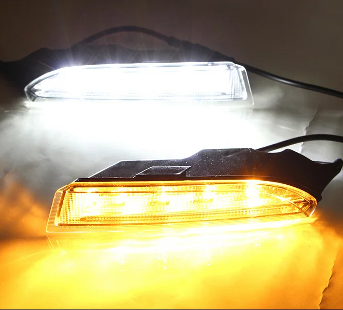 2 шт. 12 В LED DRL Светодиодный дневной светильник белым светом сигнал поворота