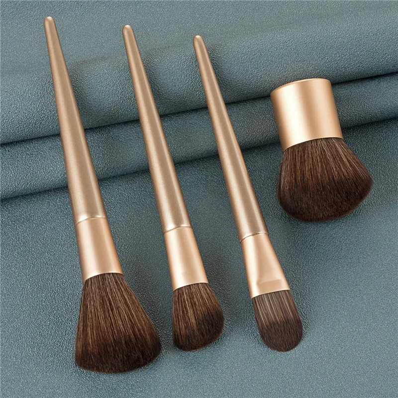 

4Pcs/set Makeup Brushes Set Gold Handle Super Soft Make Up Brush Kits Blush Slanted Powder Ultimate Blending Beauty Tool