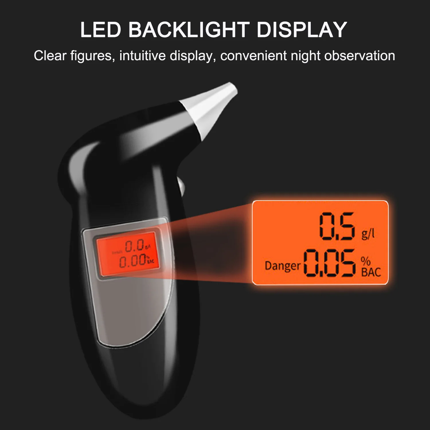

Portable LCD Digital Breath Alcohol Tester Breathalyzer for Car