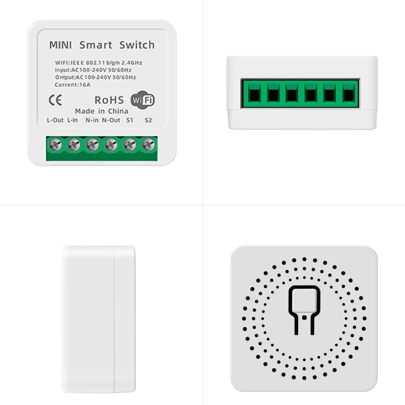 MINI Wifi Smart Switch 16A 2-way Control Timer Wireless Switches Home Automation Compatible With Tuya Alexa Google | Обустройство