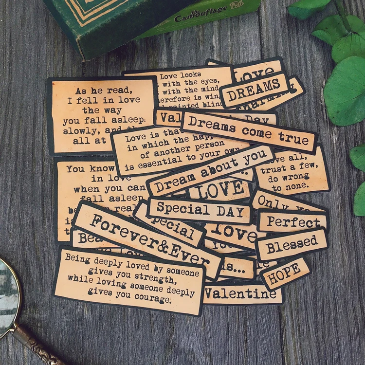 Бумажные наклейки ZFPARTY с надписью Love Words для скрапбукинга счастливый