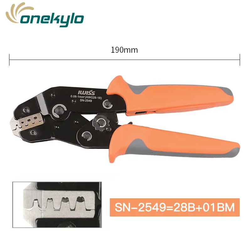 

SN-2549=SN-28B+SN-01BM IWISS Crimping Tools fo0.08-1.0 mmÂ² XH2.54/Dupont 2.54/2.8/3.0/3.96/4.8/KF2510/JST Terminal
