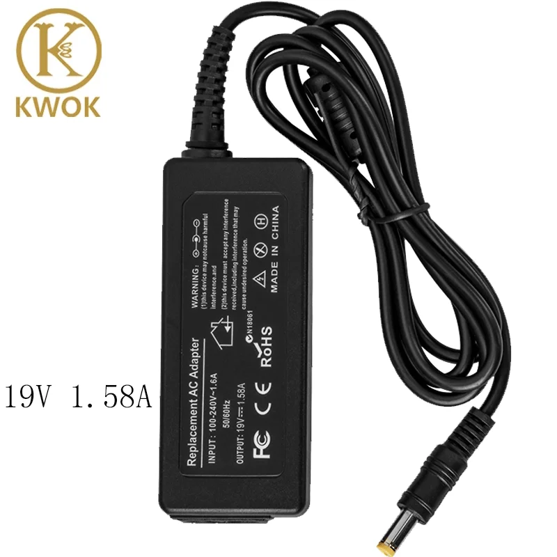 Бесплатная доставка! 19V 1.58A 30W AC адаптер Зарядное устройство для Acer Aspire One AOA110 AOA150 ZG5