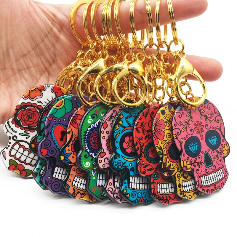 Брелок с изображением сахарного черепа Мексиканский сахаристый милый