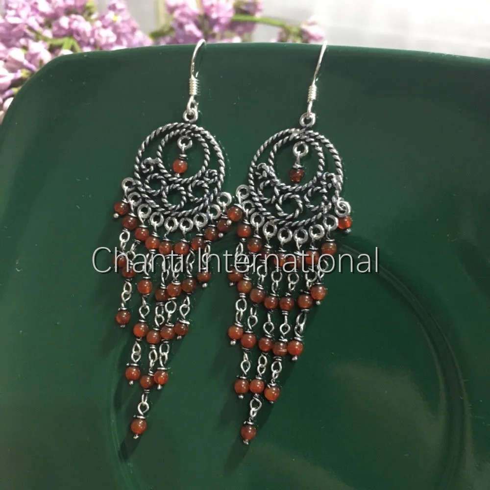 Chanti International красные сердолические бисерные серьги 3 1/8 дюйма|Серьги-подвески| |