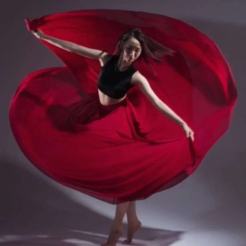 Женская шифоновая юбка новая однотонная тонкая свободная элегантная длинная