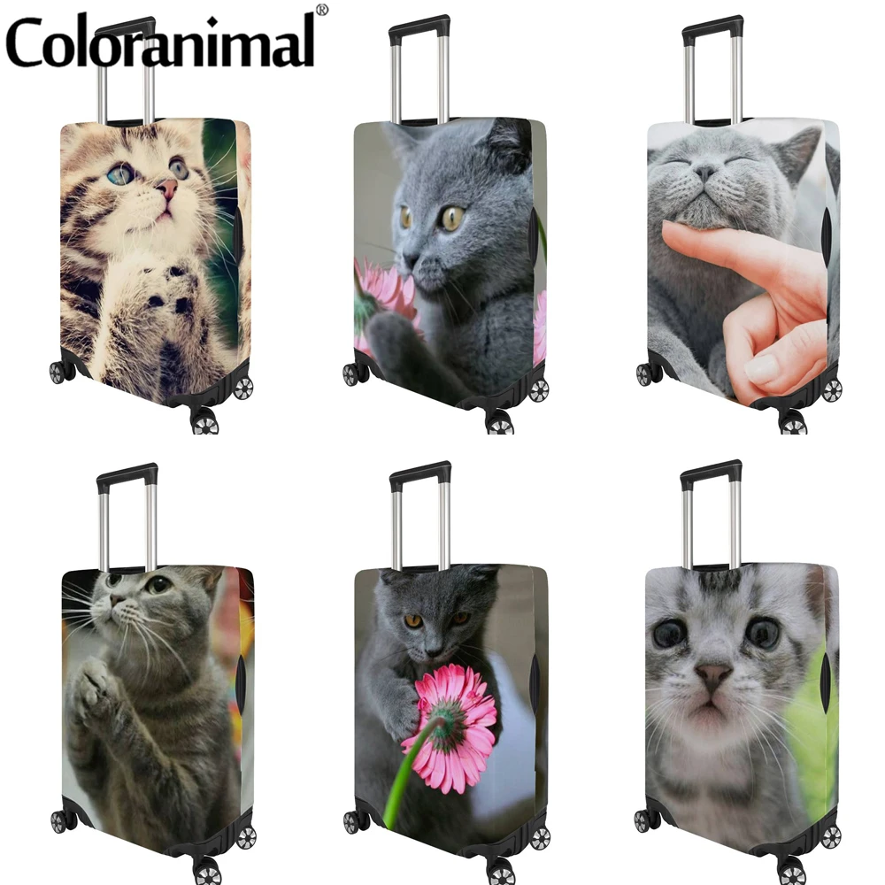 

Эластичный Защитный чехол для багажа Coloranimal, чехол для костюма 18-32 дюйма, чехол с принтом животного, милого кота, аксессуары для путешествий, ...